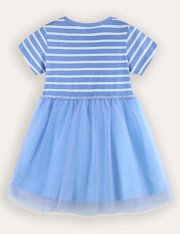 Butterfly Flower Embroidered Tulle Dress